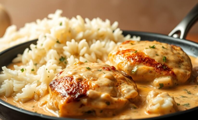 How to Make Creamy Smothered Chicken and Rice – Easy Dinner Idea