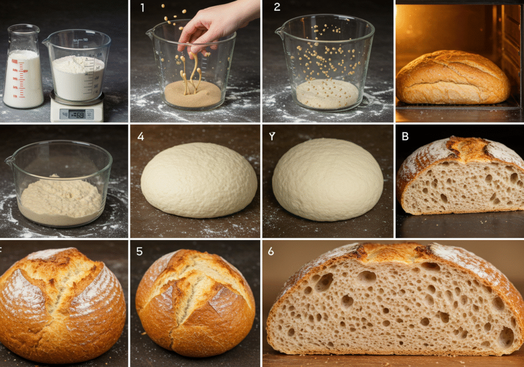Educational Simple Bread making sequence with chemical reactions