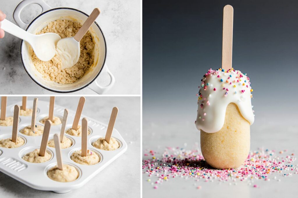 Cake Popsicles step by step