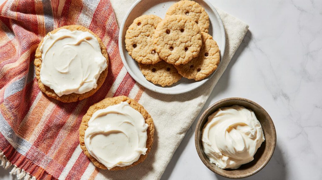 Plate of carrot cake cookies with a glass of milk, showing the perfect soft texture